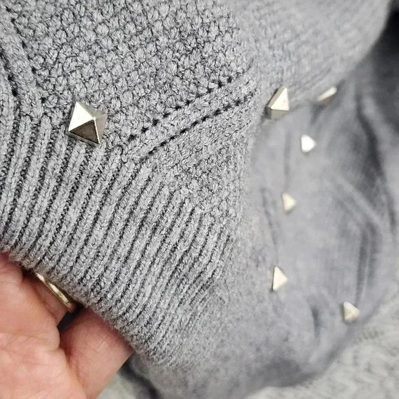 NWT Estudio Moda Tu Mock neck Studded Sweater Women's L Gray - Picture 5 of 9